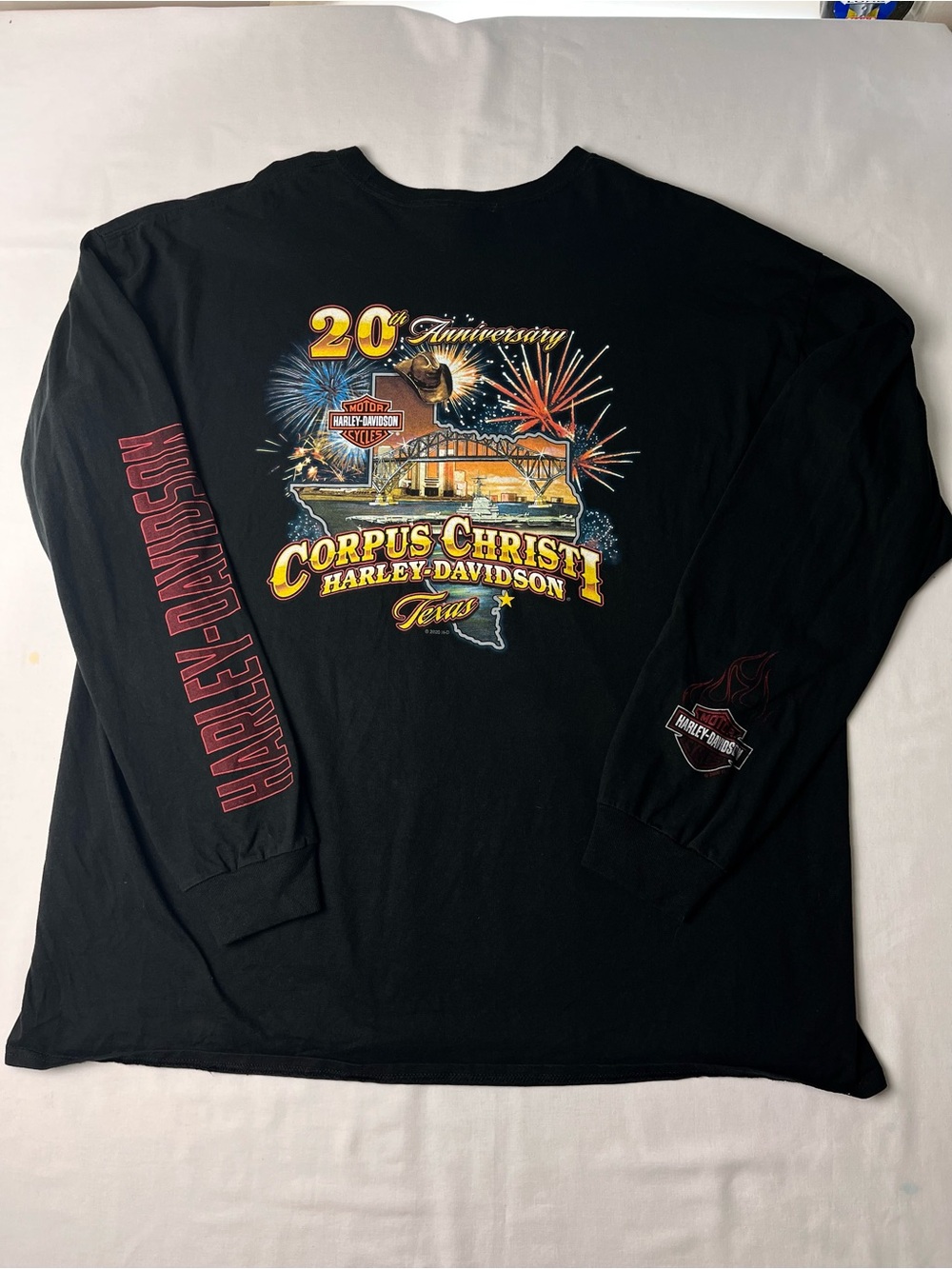 Harley Davison Corpus Christi Texas Long sleeve Moto T-shirt 3X